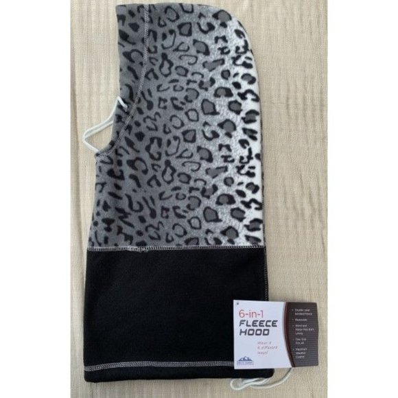 Artic-Summit 6 in 1 Fleece hood reversible wind & water resistant one size Black - Picture 2 of 2